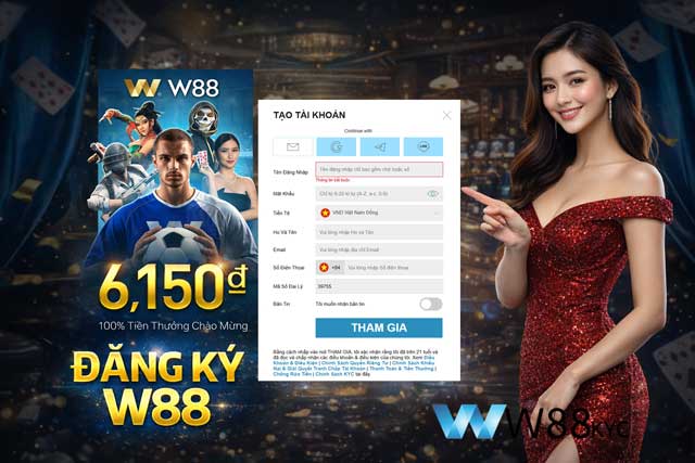 Đăng ký W88 nhận ngay 90K tiền cược miễn phí dành cho thành viên mới 2026