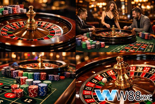 Giao diện bàn chơi Roulette trực tuyến tại nhà cái W88